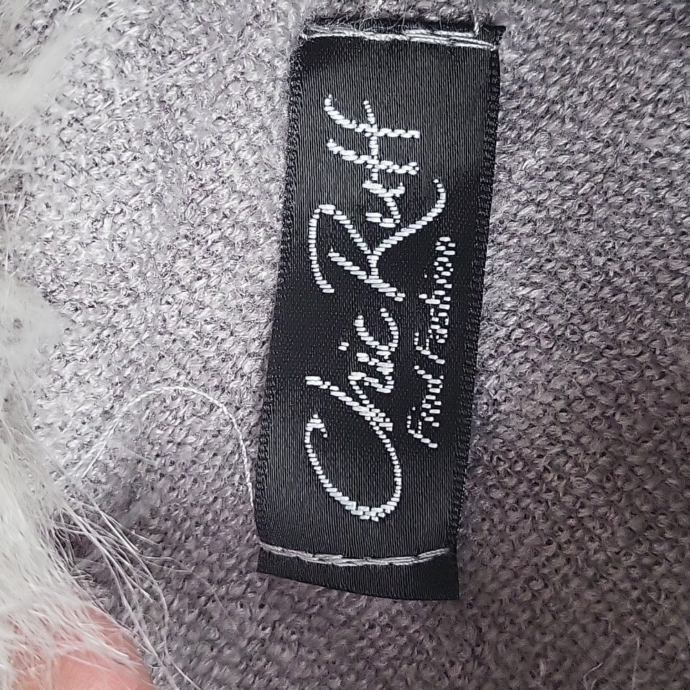Chic Ruff Poncho One Size Gray - Picture 9 of 10